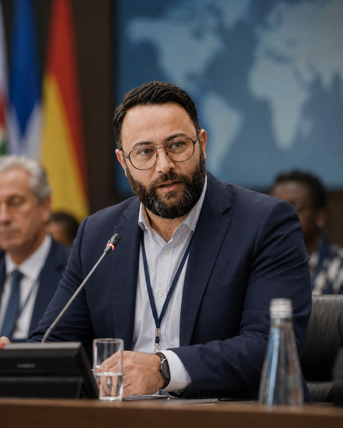 Mohammed Al-Hajjaj in a professional humanitarian governance setting